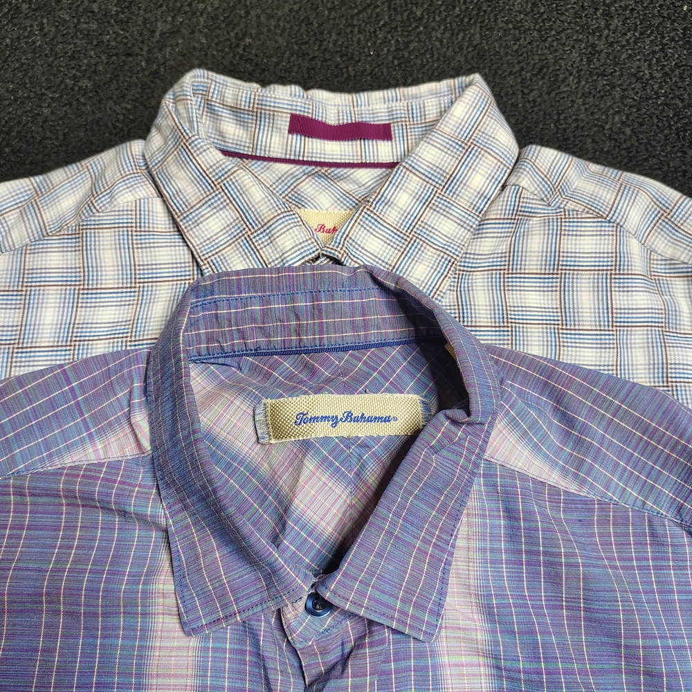 Tommy Bahama Shirt Silk Blend Long Sleeve Shirts Men's Size Large Bundle Of 2